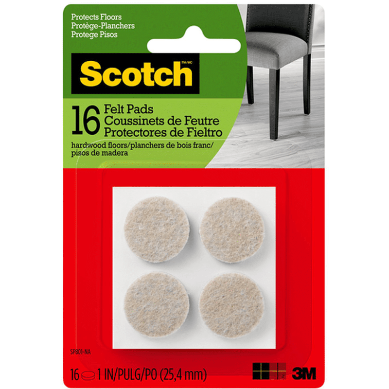 Scotch 1" Round Beige Felt Pads