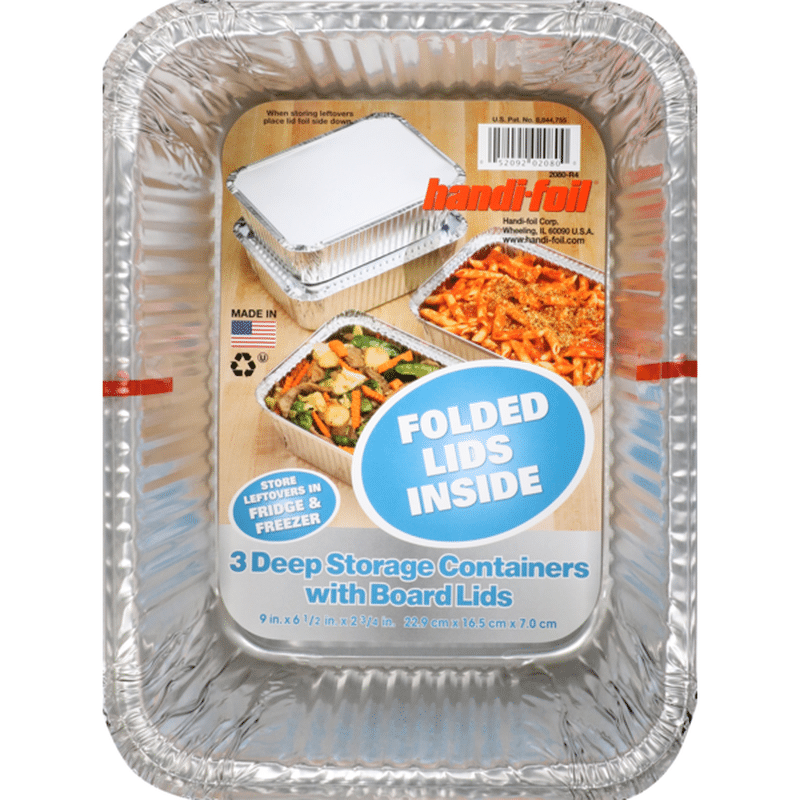 HandiFoil Deep Storage Containers with Board Lids (9 in x 6.5 in x 2.