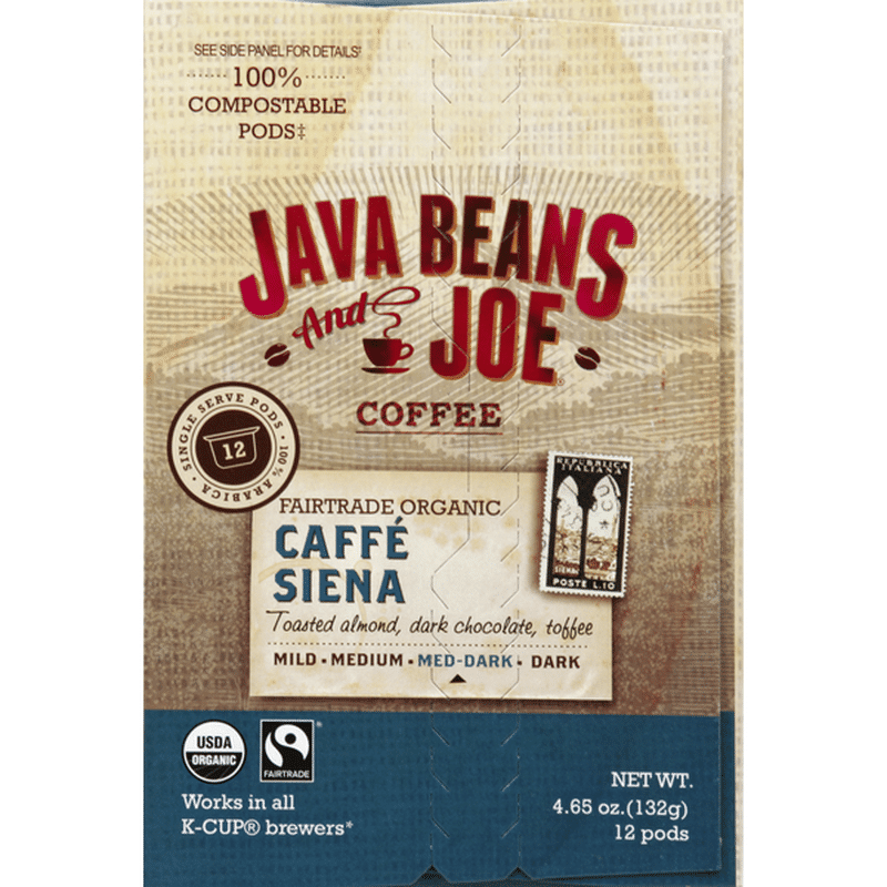 Java Beans and Joe Coffee, Organic, Caffe Siena, 100 Arabica, Toasted