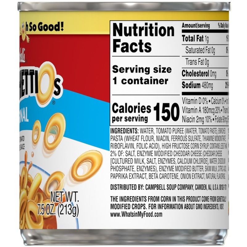 Campbell's® SpaghettiOs® Original (7.5 oz) Instacart