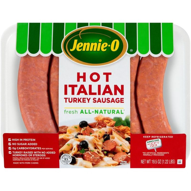 JennieO Fresh AllNatural Hot Italian Turkey Sausage (12 ct) from