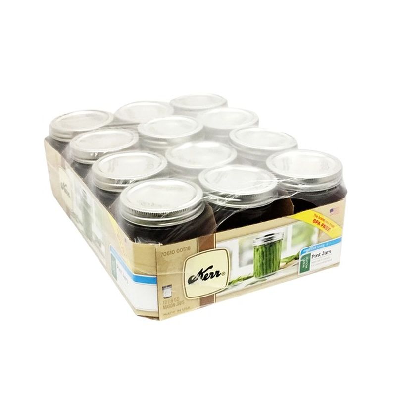 Kerr Mason Jars, Wide Mouth, Pint (12 ct) from Walmart Instacart