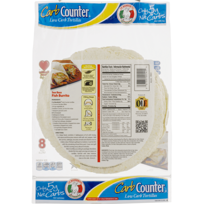 La Banderita Carb Counter Low Carb Tortillas (8 ct) Instacart
