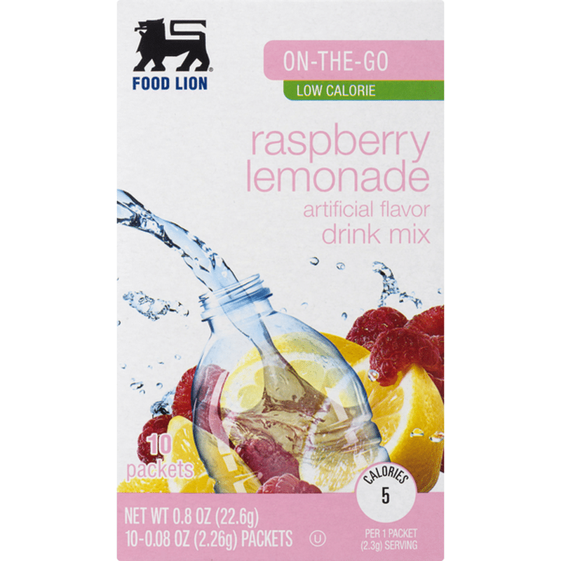 Food Lion Drink Mix, Low Calorie, Raspberry Lemonade, OnTheGo (10