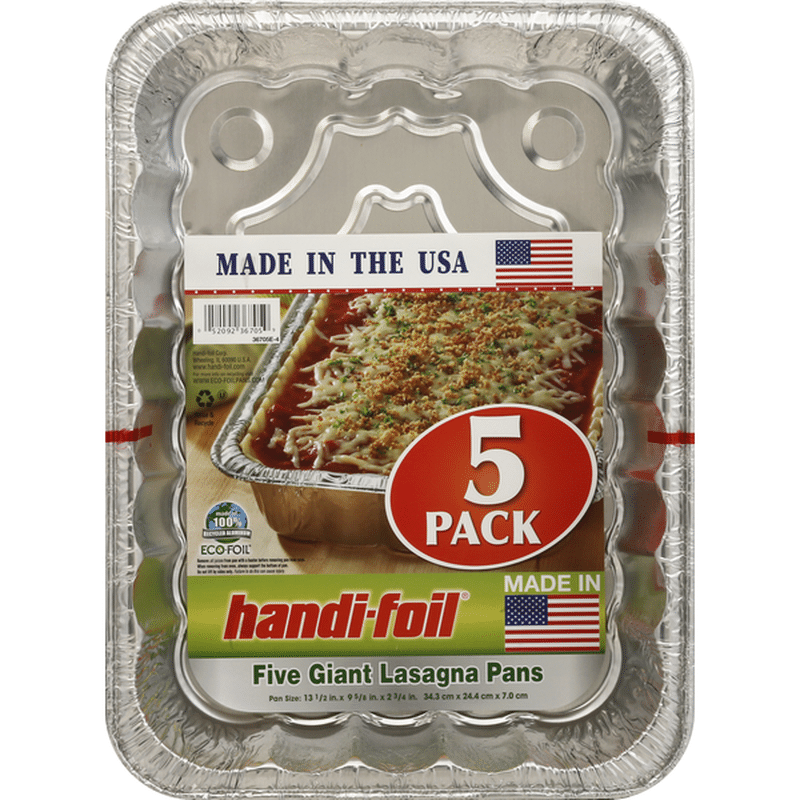 Handi-Foil Lasagna Pans, Giant, 5 Pack (5 ct) - Instacart