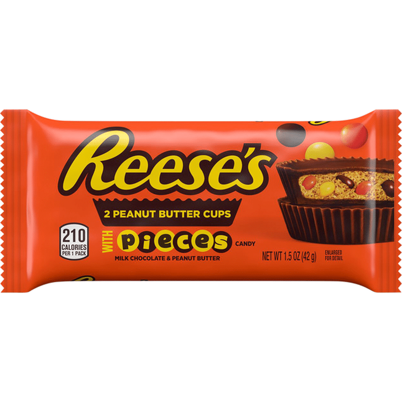 Reese's Peanut Butter Cups, Milk Chocolate & Peanut Butter, With Pieces ...