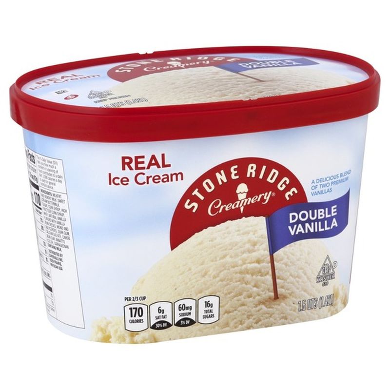 Stone Ridge Creamery Ice Cream Real Double Vanilla 1 5 Qt Instacart