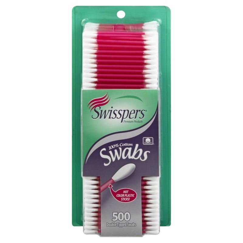 Swisspers Cotton Swabs, Double Tipped (500 each) Delivery or Pickup