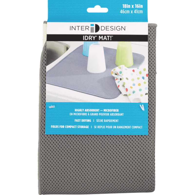 iDesign Idry Kitchen Mats 18 X16 Pewter