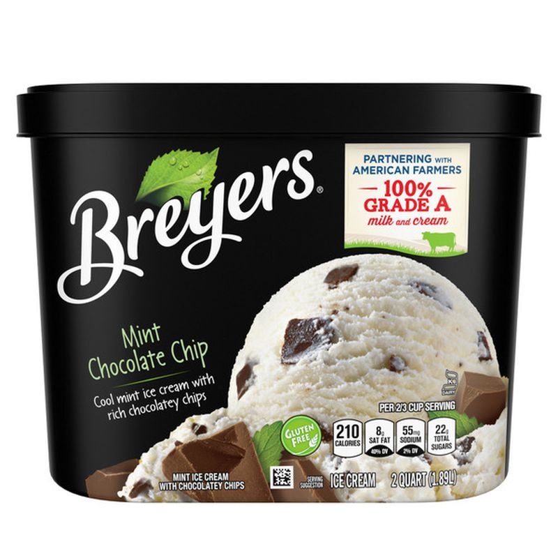 Breyers Ice Cream Mint Chocolate Chip (64 oz) - Instacart