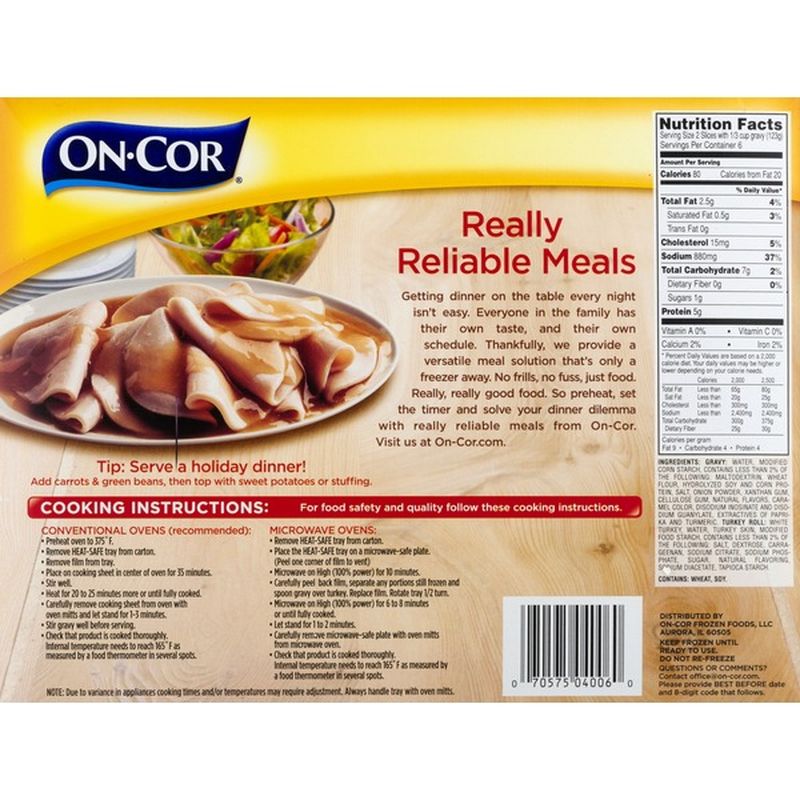 OnCor Gravy and Sliced Turkey, Dark & White, Family Size (28 oz