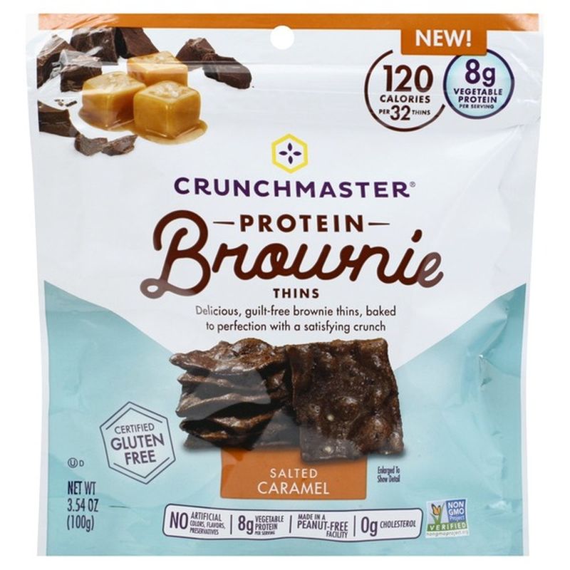 Crunchmaster Protein Brownie, Salted Caramel, Thins (3.54 oz) Instacart