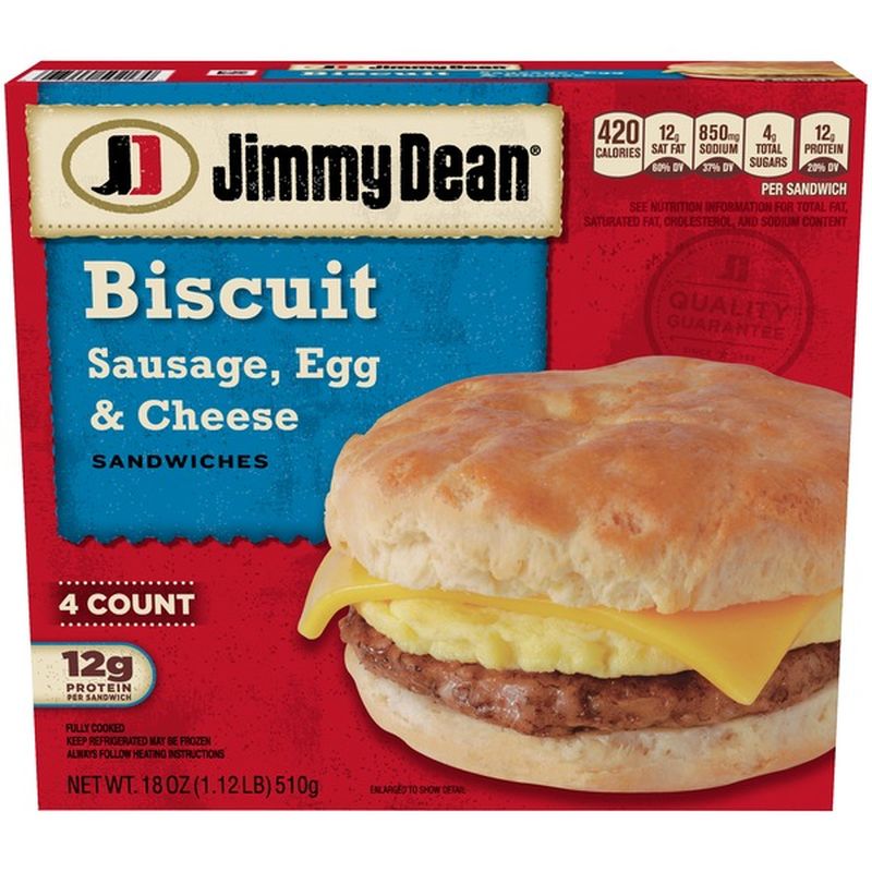 Jimmy Dean Sausage Egg And Cheese Biscuit Sandwiches Frozen 18 Oz From Shoprite Instacart