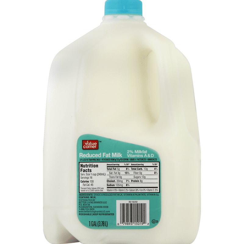 2% Milkfat Reduced Fat Milk, Vitamin A & D (1 gal) - Instacart