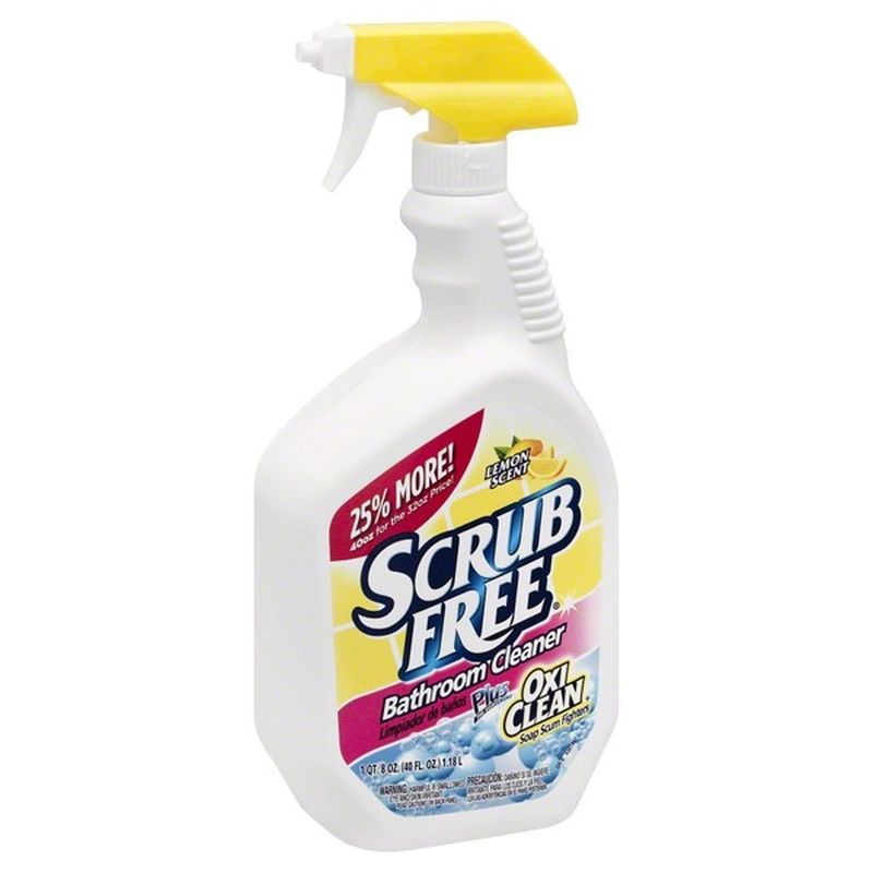 Scrub Free Bathroom Cleaner, Plus Oxi Clean, Lemon Scent, Bottle (40 oz ...