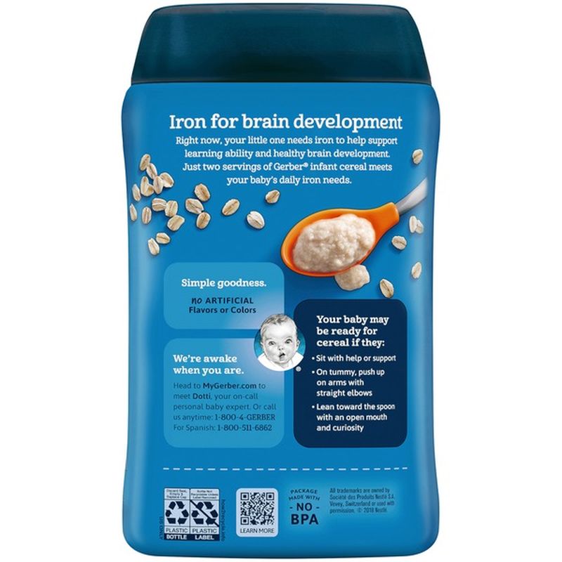 Gerber SingleGrain Oatmeal Baby Cereal (8 oz) from Smart