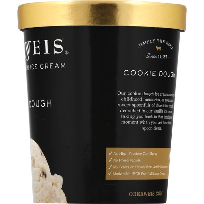 Oberweis Dairy Ice Cream, Super Premium, Cookie Dough (1 qt) Instacart
