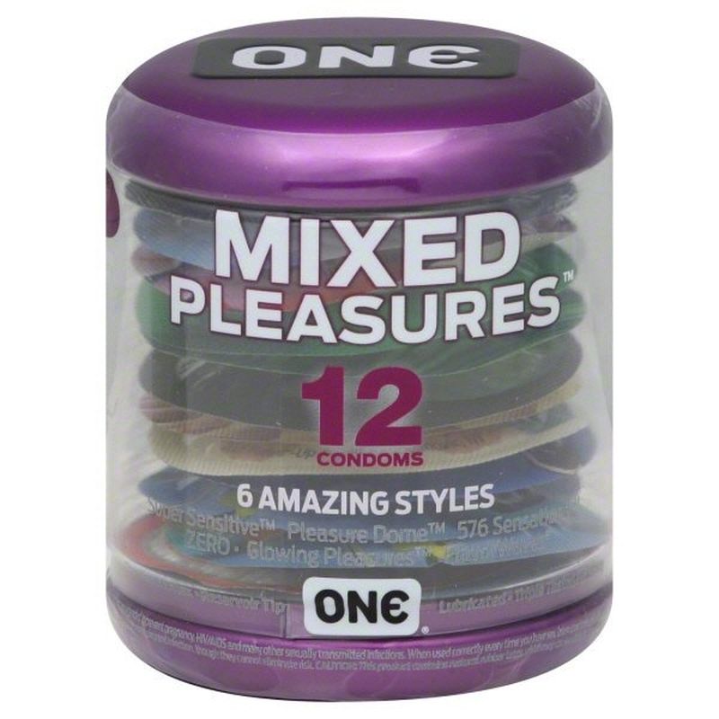 One 6 Amazing Styles Lubricated Latex Condoms