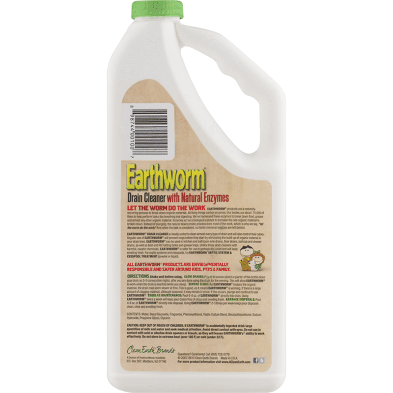 Earthworm Drain Cleaner With Natural Enzymes (32 fl oz) Instacart