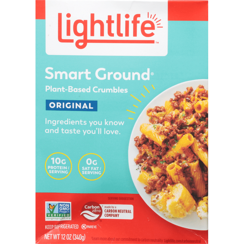 Lightlife Crumbles, Plant-Based, Original (12 Oz) - Instacart