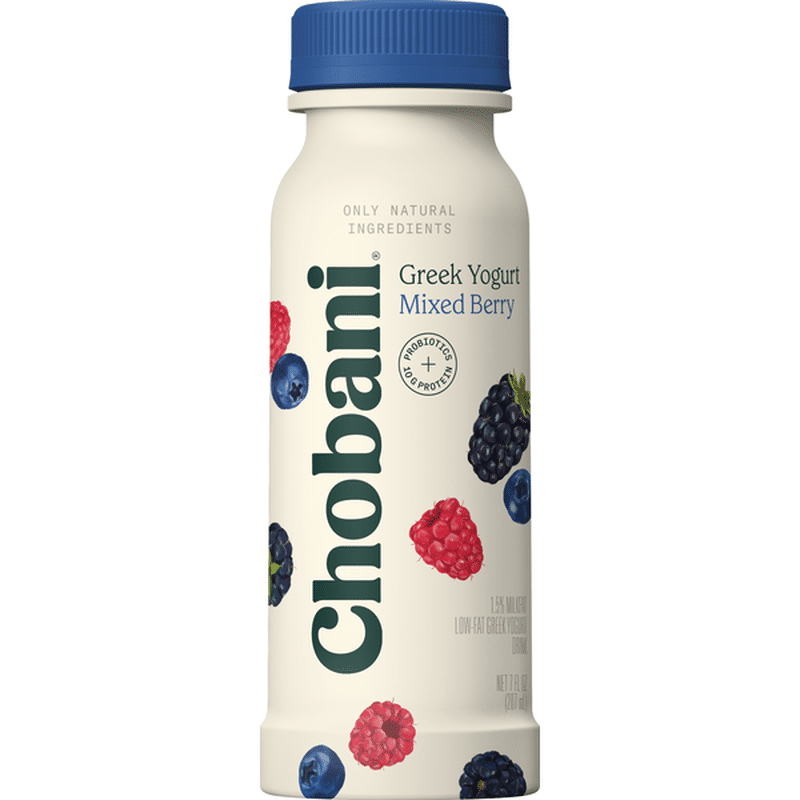 Chobani Yogurt Drink, Greek, LowFat, Mixed Berry (7 oz) Instacart