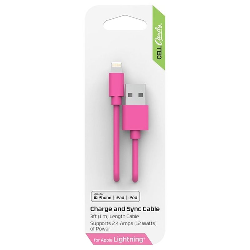 CellCandy 4' Pink Charge & Sync Cable