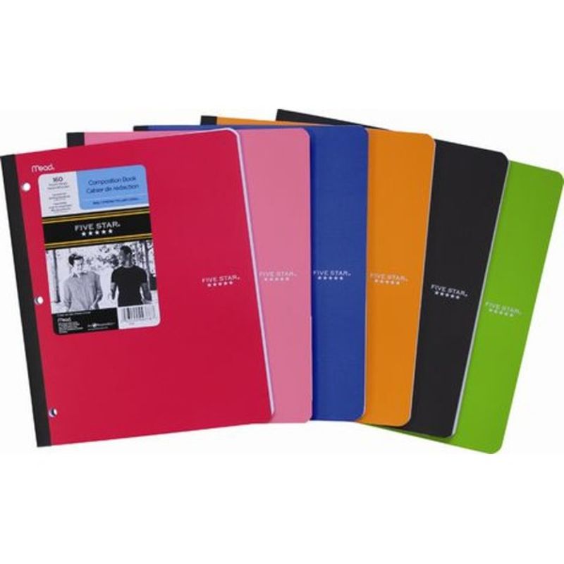 Five Star 9 - 1/8" x 11 40 Pages 3 Hole Punched 1 Subject Poly Wireless Notebook