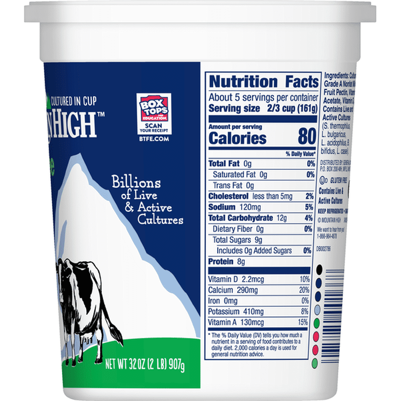 Mountain High Yoghurt, Fat Free, Plain (32 oz) Instacart