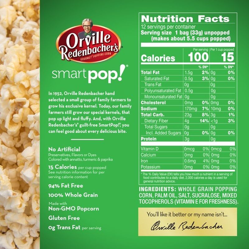 orville redenbacher air popped popcorn nutrition