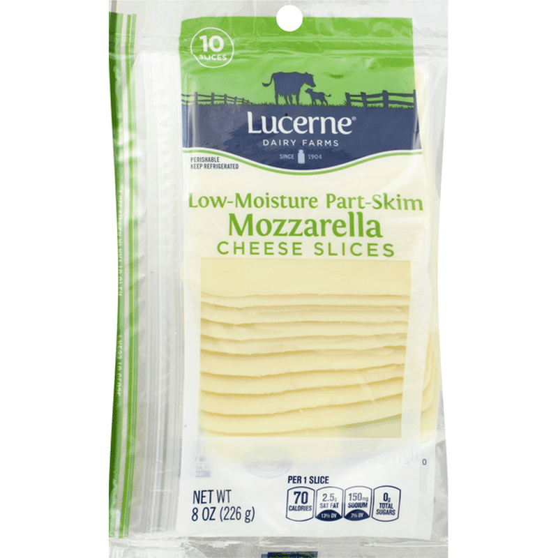 Lucerne Cheese Slices, PartSkim, Mozzarella, LowMoisture (10 each