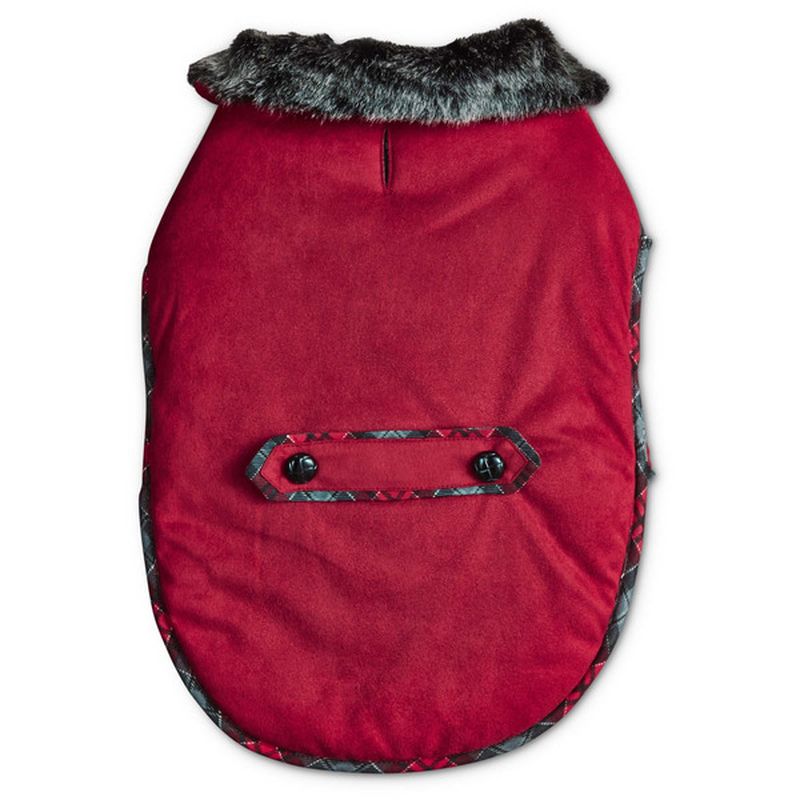 Bond & Co Large Red Plaid Black Tab Dog Jacket