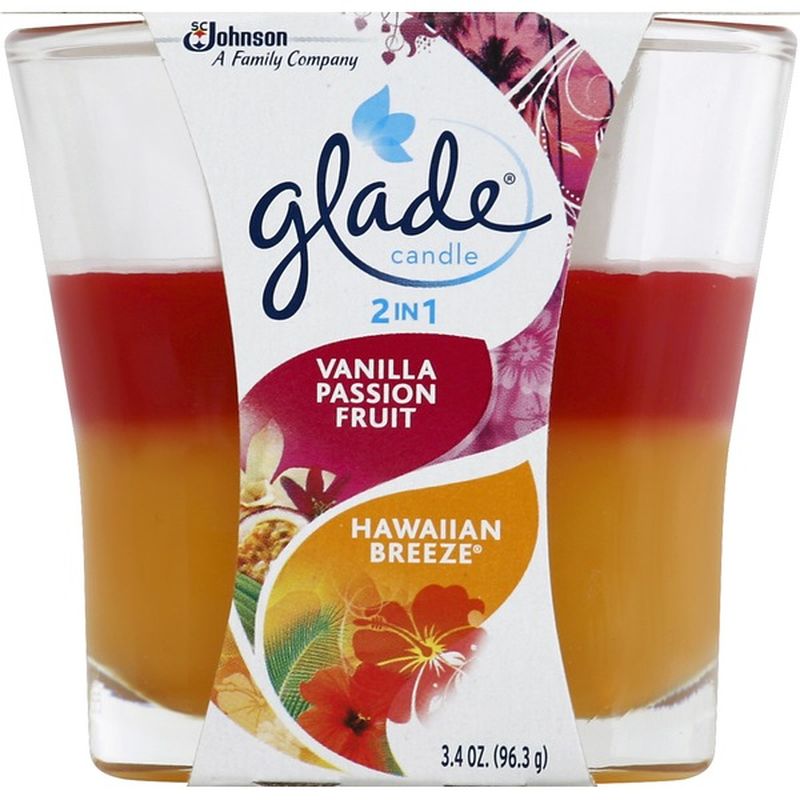 Glade Candle, 2 in 1, Vanilla Passion Fruit/Hawaiian ...