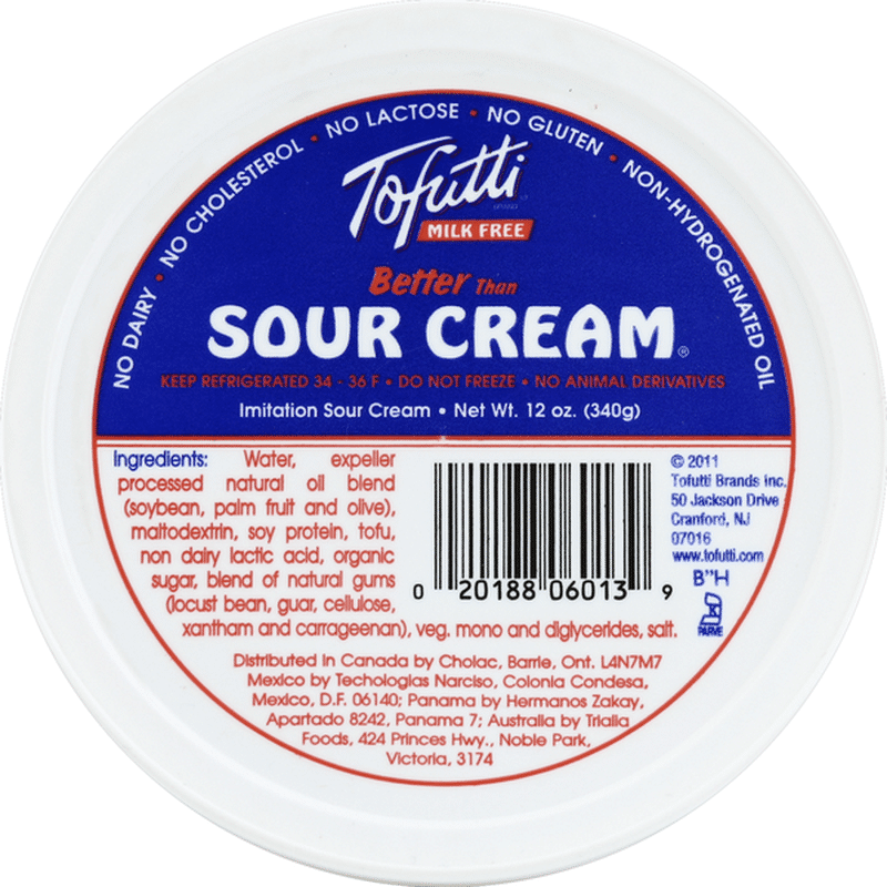 Tofutti Sour Cream, Milk Free, Imitation