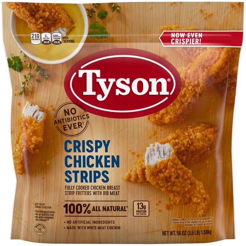 Tyson Fully Cooked Crispy Chicken Strips, Frozen (56 oz) - Instacart