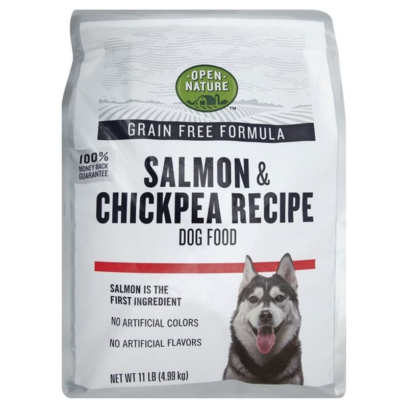 open nature salmon and chickpea dog food