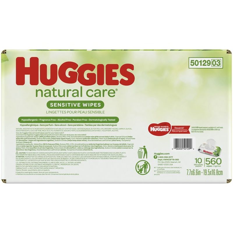 huggies natural care wipes 560