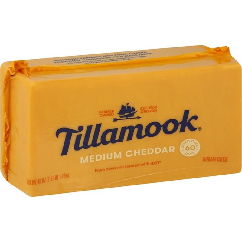 Tillamook Cheese, Cheddar, Baby Loaf, Medium (40 Oz) - Instacart