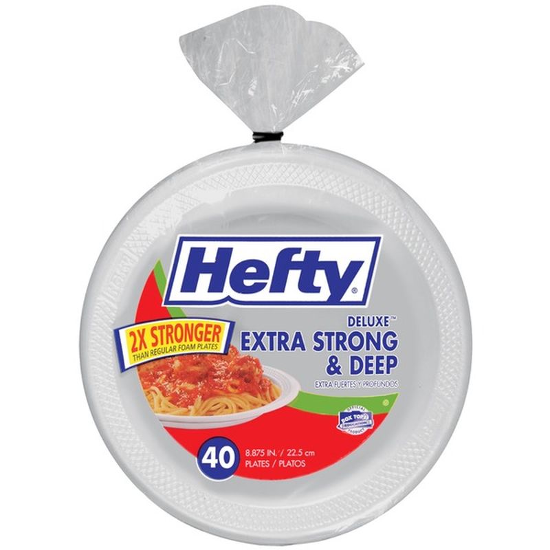 Hefty Plates, Deluxe, Extra Strong & Deep, 8.875 Inch (40 each) Instacart