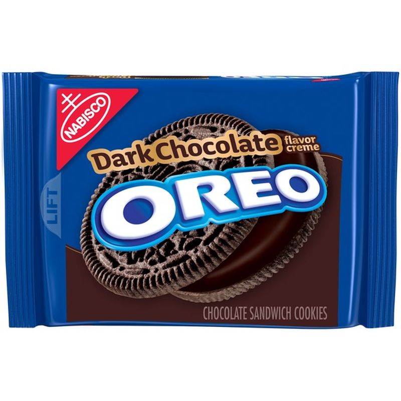 Oreo Dark Chocolate Flavor Creme Chocolate Sandwich Cookies (12.2 oz ...