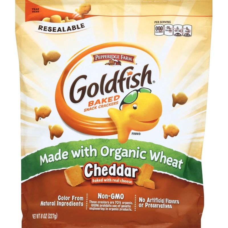 Goldfish Made with Organic Wheat Cheddar Crackers (8 oz) - Instacart