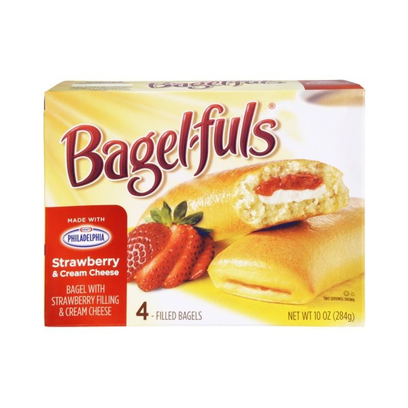 Bagelfuls Kraft Fuls Strawberry & Cream Cheese Filled Bagels (10 oz