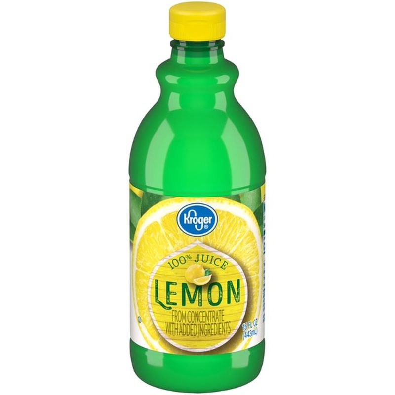 Kroger 100 Lemon Juice, Lemon (15 fl oz) from Ralphs Instacart