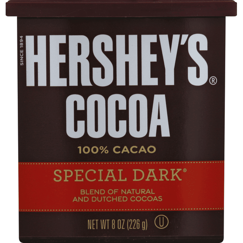 Hershey's Cocoa, Unsweetened, 100 Cacao, Dutched Cocoa, Dark Chocolate