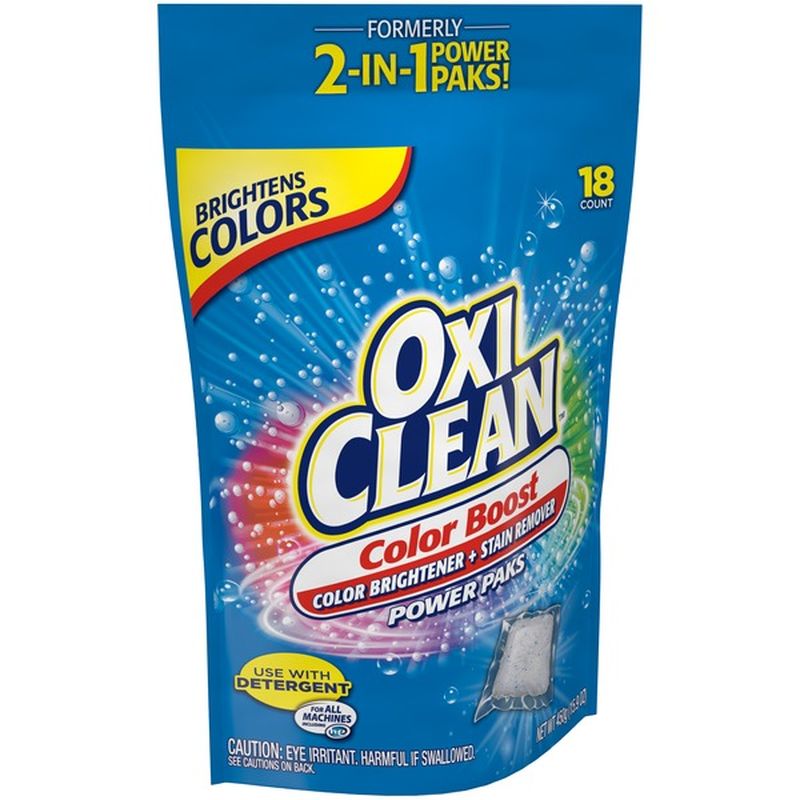 OxiClean Color Boost Color Brightener Plus Stain Remover Power Paks, 18