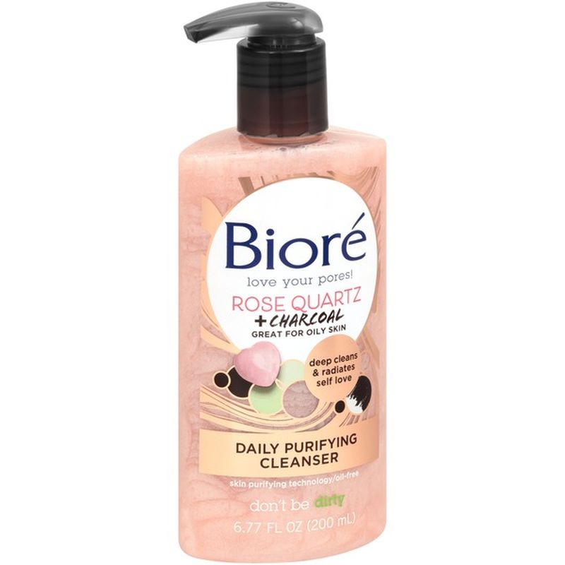Bioré Rose Quartz + Charcoal Daily Purifying Cleanser (6.77 fl oz