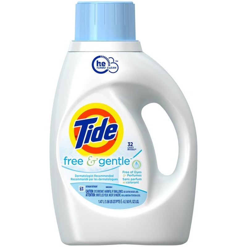 Tide Free & Gentle, HE Turbo Clean Liquid Laundry Detergent (1.47 L