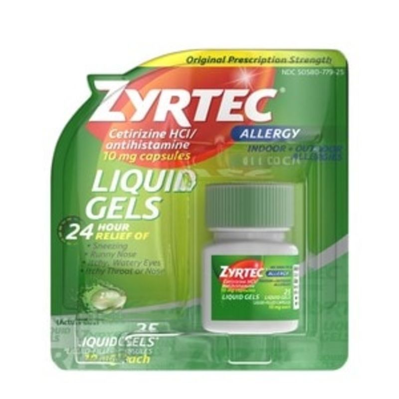 Zyrtec Allergy Liquid Gels, 24 Hour (25 ct) from CVS Pharmacy® Instacart