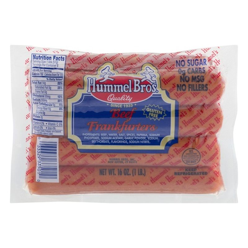 Hummel Bros Beef Frankfurters 8 CT (16 oz) Instacart