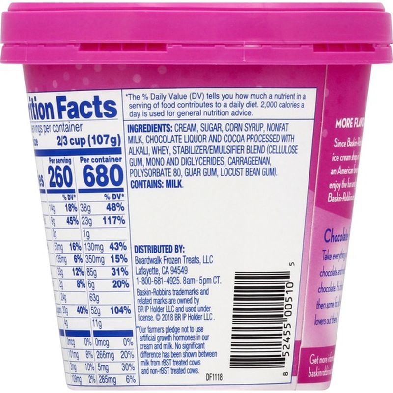 Baskin Robbins Ice Cream, Chocolate Fudge (14 oz) Instacart
