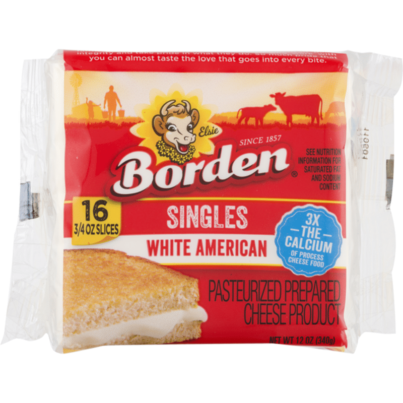 Borden Cheese Singles White American 16 CT (12 oz) Instacart